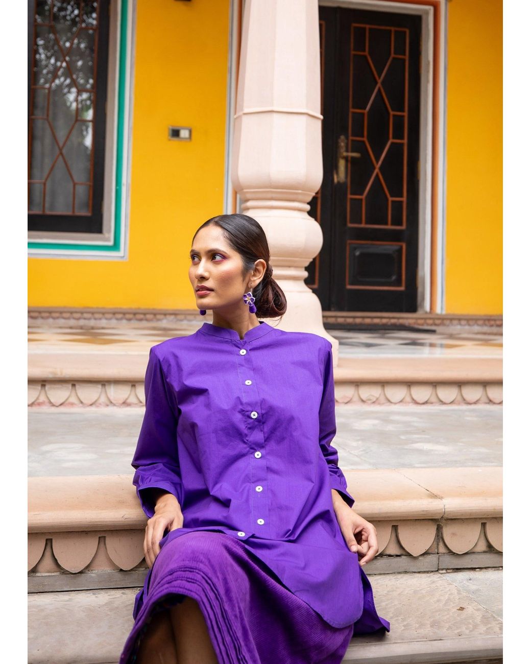 NoLoGo-chic Blue Malabar Oversized Shirt