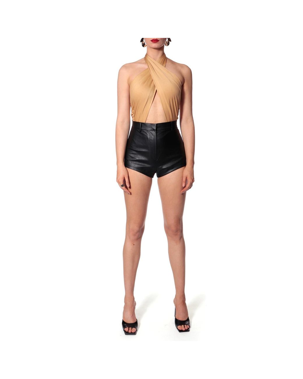 AGGI by HALEWSKI White Liv Body Suit With Open Back