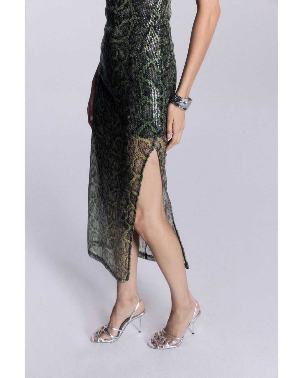 No'design Green Borgia Cut-Out Long Dress