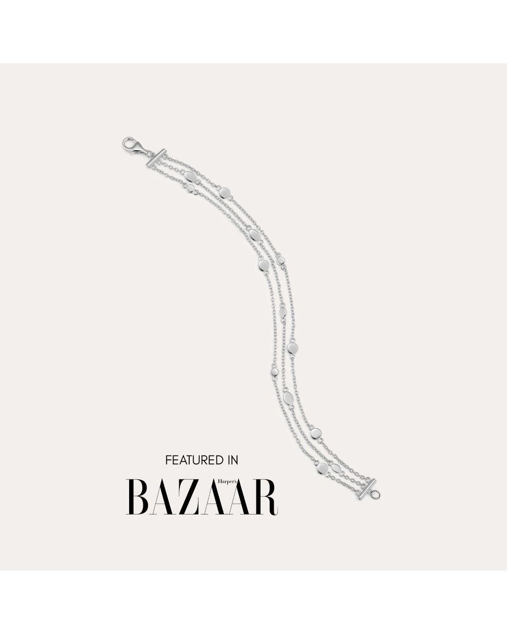 Vanhi Metallic Simone Triple Chain Layered Bracelet