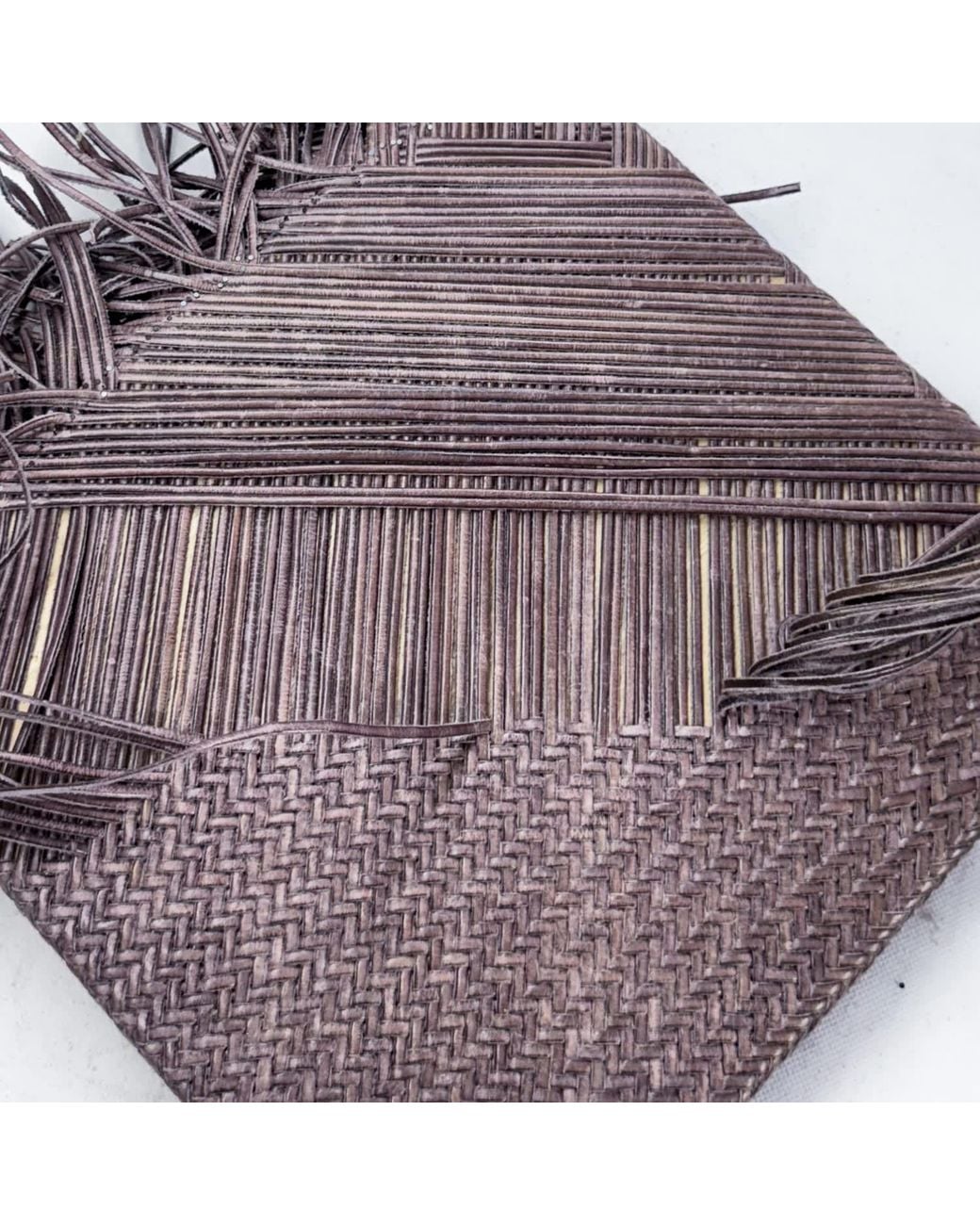 godi. Purple The Buna Handwoven Leather Tote Bag
