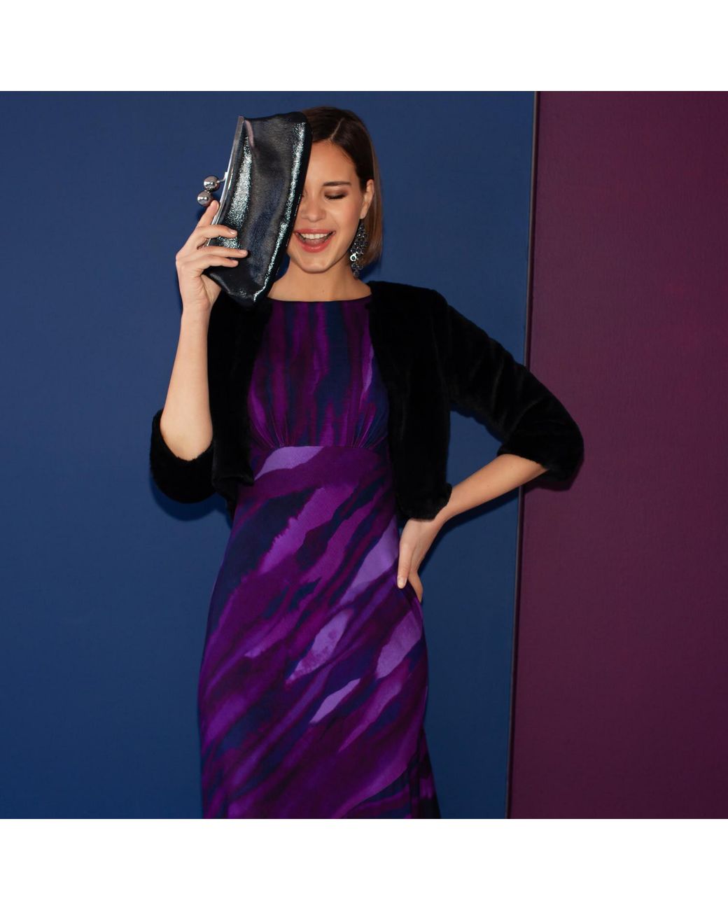 Alie Street London Purple Maxine Asymmetric Dress Vivid Plum