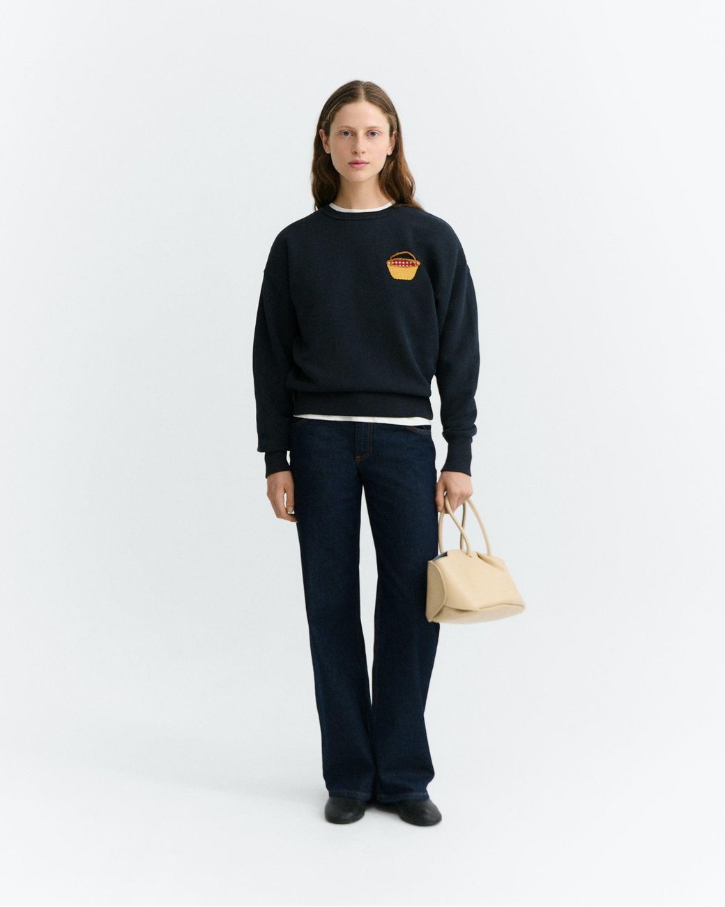 Thinking Mu Blue Embroidered Basket Jodie Sweatshirt