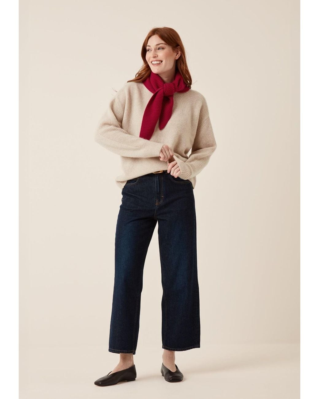 Loop Cashmere Red Cashmere Triangle Scarf