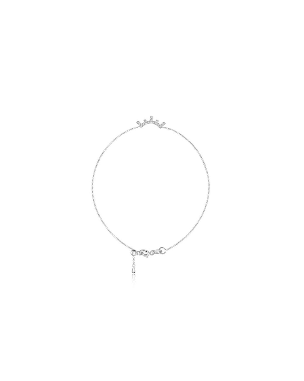 Genevieve Collection White 18K Eyelash Shape Diamond Bracelet