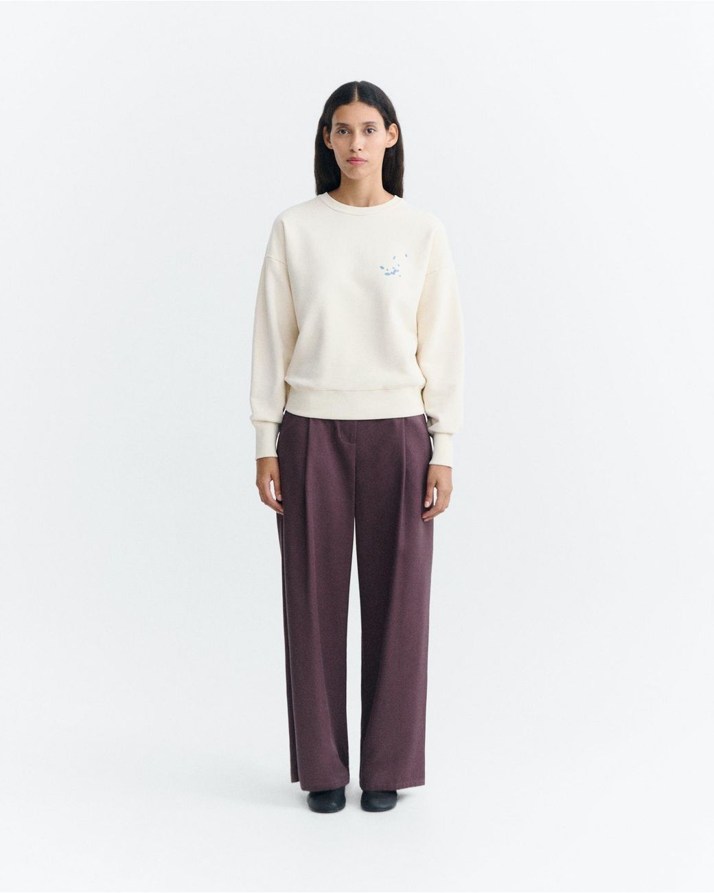 Thinking Mu White Ecru Dandelion Jodie Sweatshirt