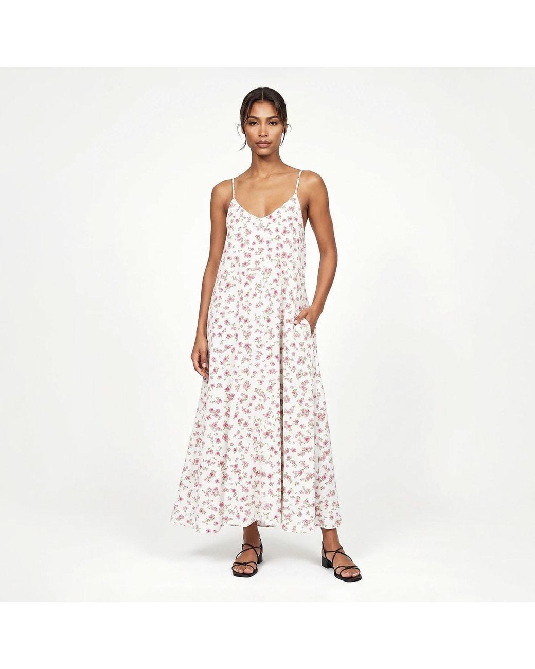 Aloha From Deer White Tiny Flowers Maxi Dress