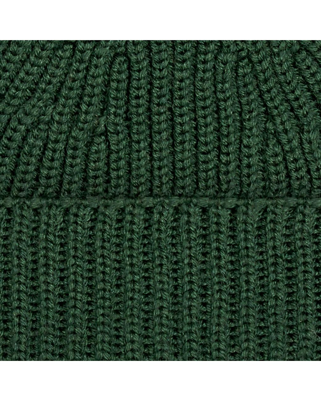 Paul James Knitwear Green Heavyweight Extra Fine Merino Caster Fisherman Beanie for men