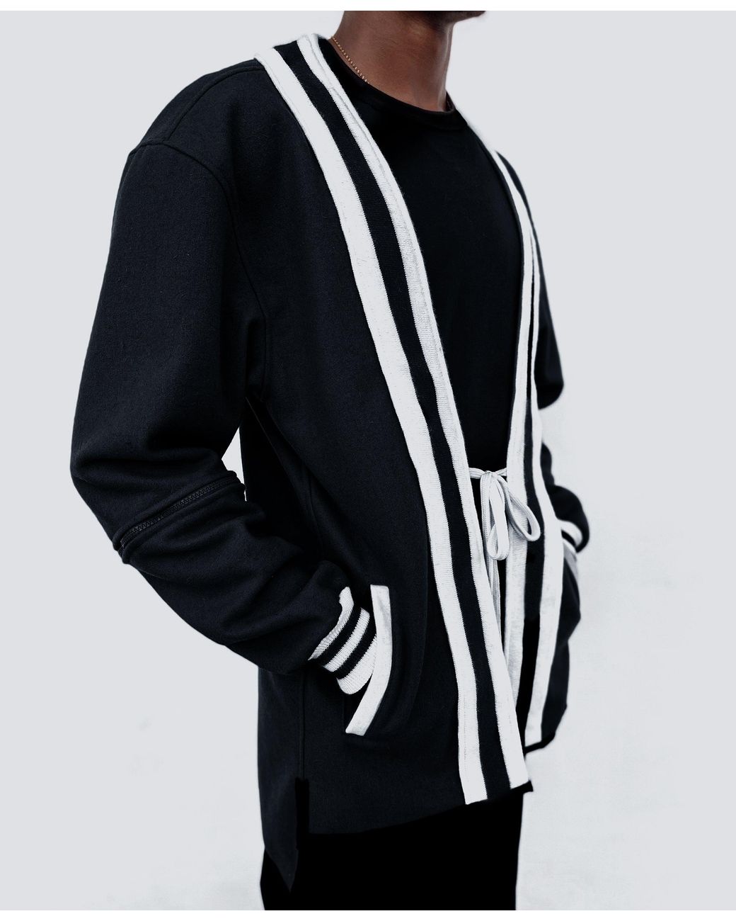 COOL Creative Blue Cool Kimono Varsity With Zip-Off 1/2 Sleeve for men