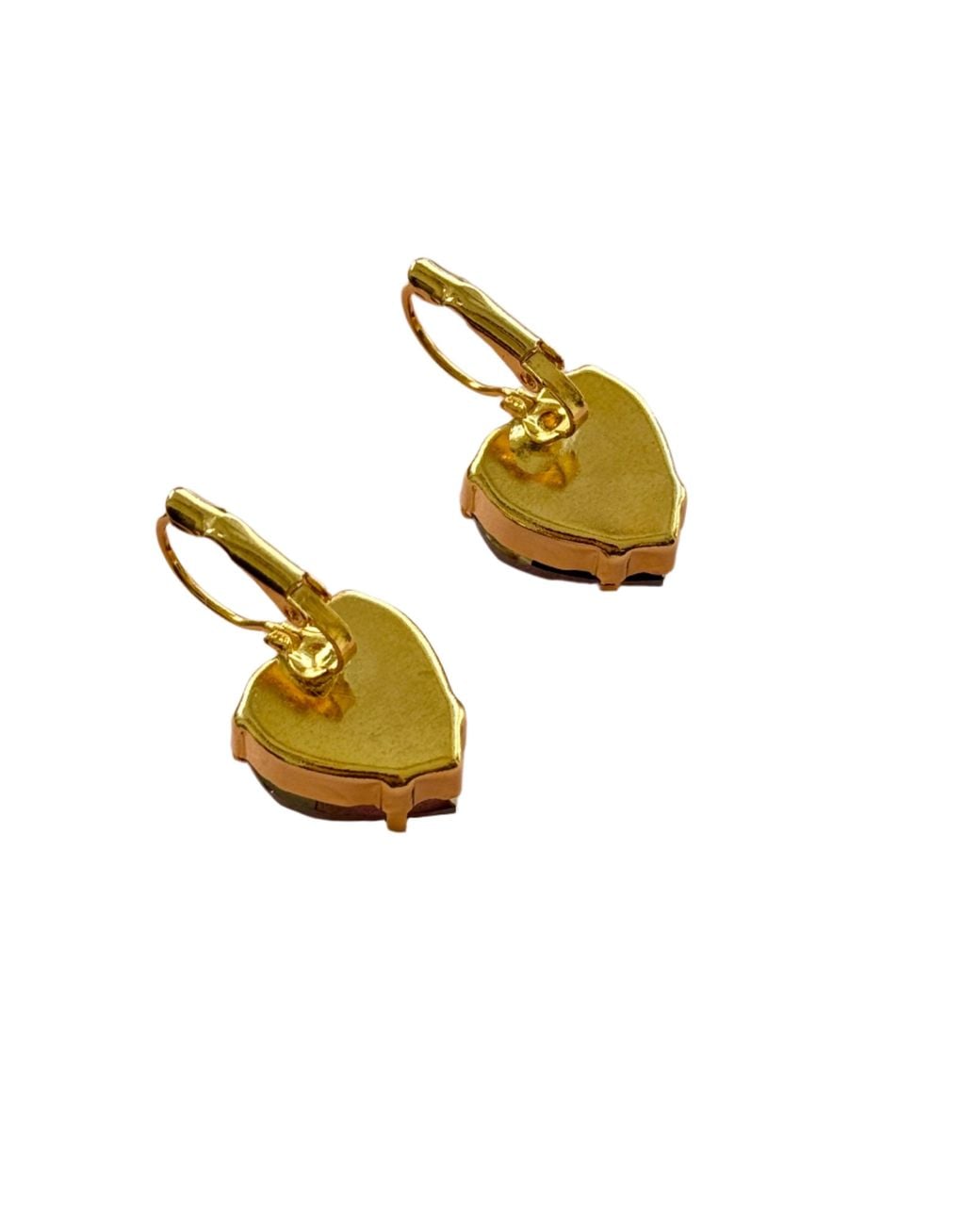 Laura Gray Metallic Small Diamond Crystal Heart Post Earrings