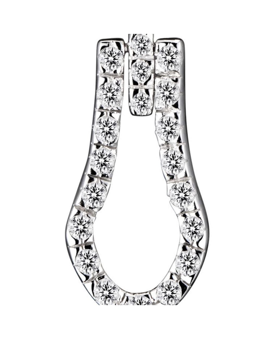 Genevive Jewelry White Sterling Cubic Zirconia Guitar Dangle Earrings
