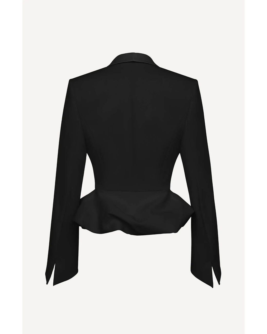 POST MERIDIEM Black Jacket With An Airy Peplum