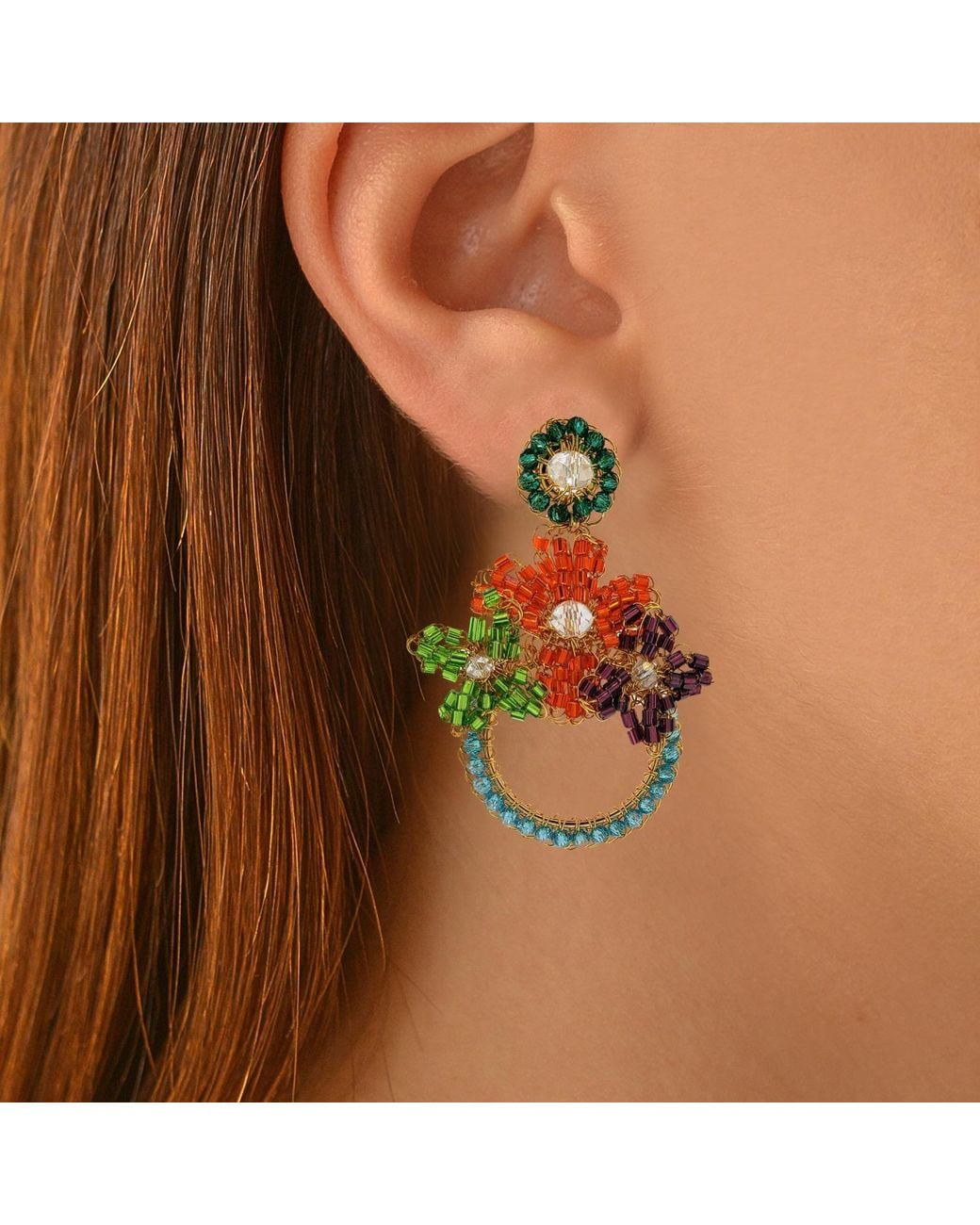 Lavish by Tricia Milaneze Multicolor Mini Garden Handmade Earrings