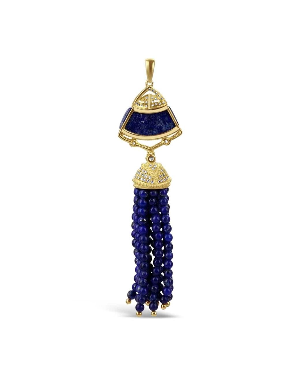 Bellus Domina Blue Sterling Lapis Lazuli Tassel Necklace