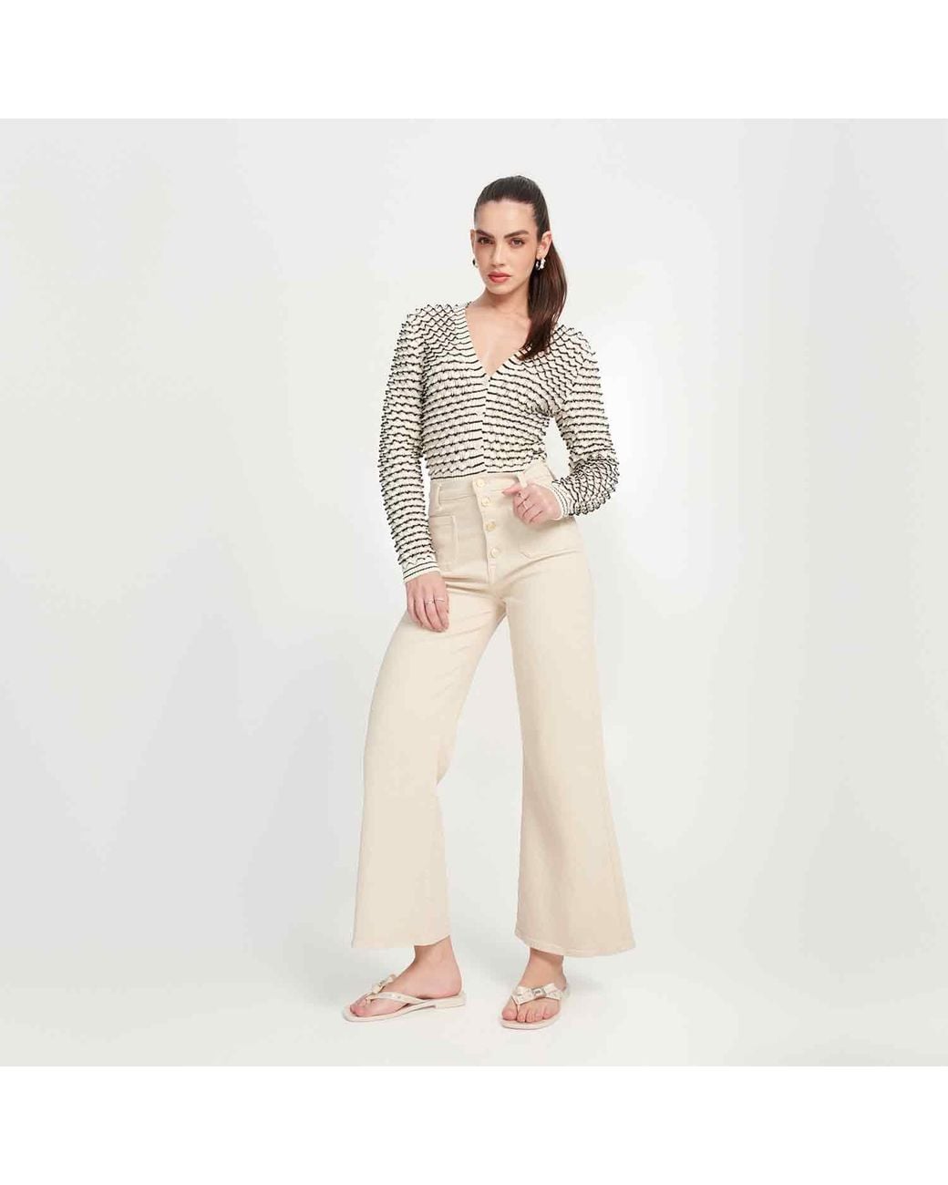 Melissa Metallic Neutrals Harmonic Squared Flat Thong