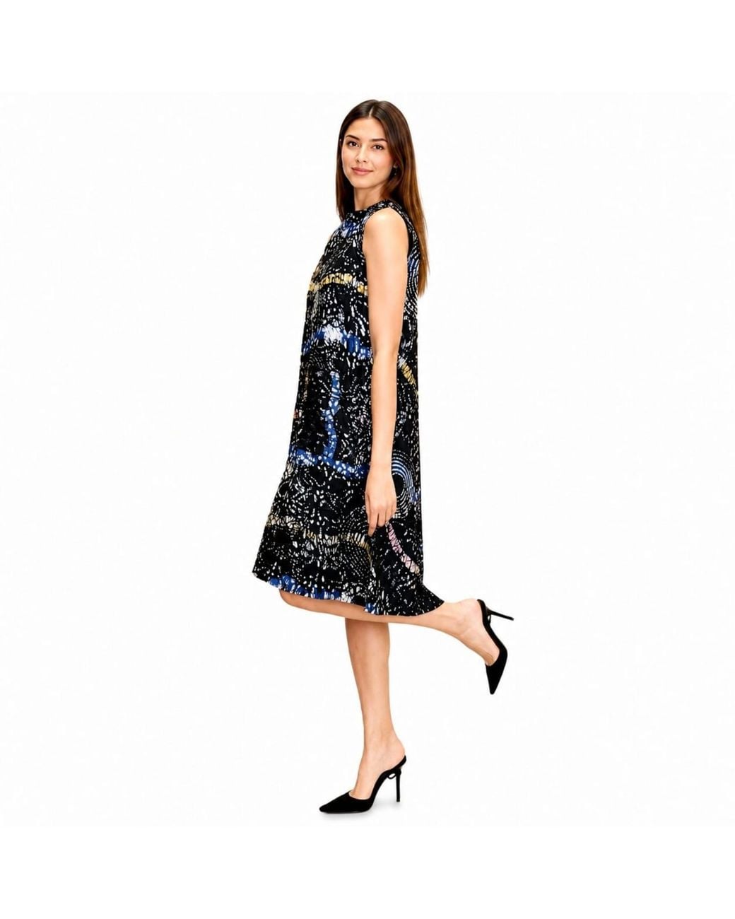 Chuks Collins Blue Ajah Collection – Printed A-Line Dress