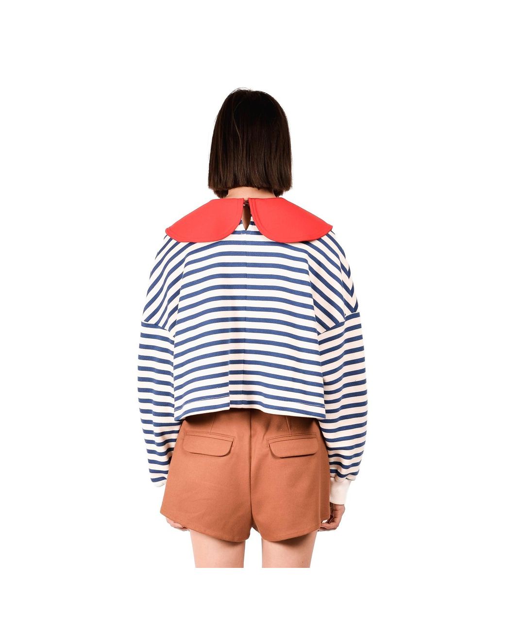 Ioana Ciolacu Red Striped Orchid Sweatshirt