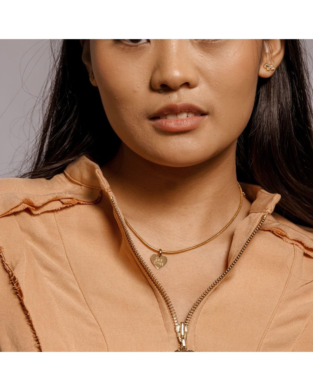 Cloud Haven Metallic Gentle Soul Heart Tag Necklace