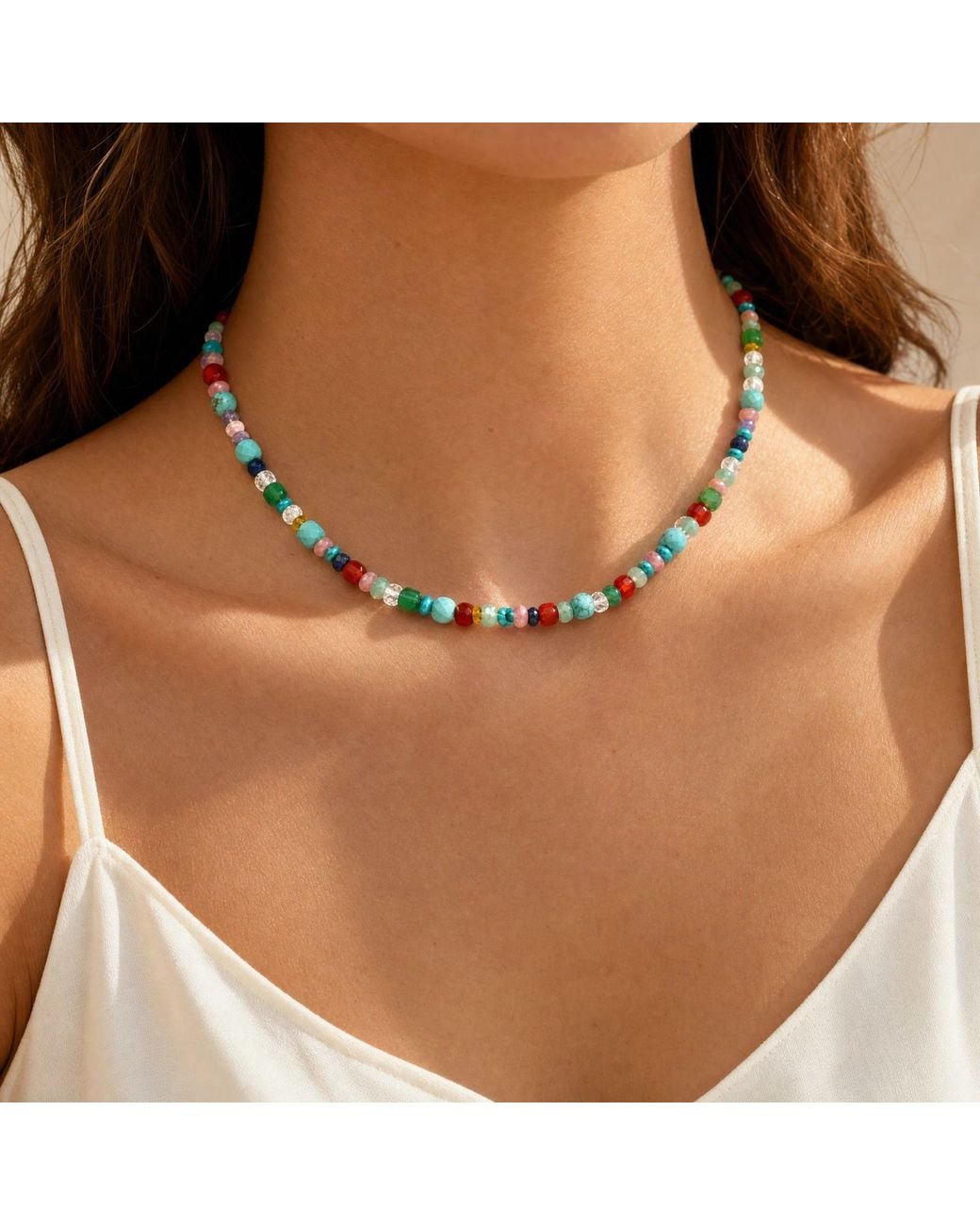 Angel Barocco Blue Multi-Gemstone Beaded Necklace