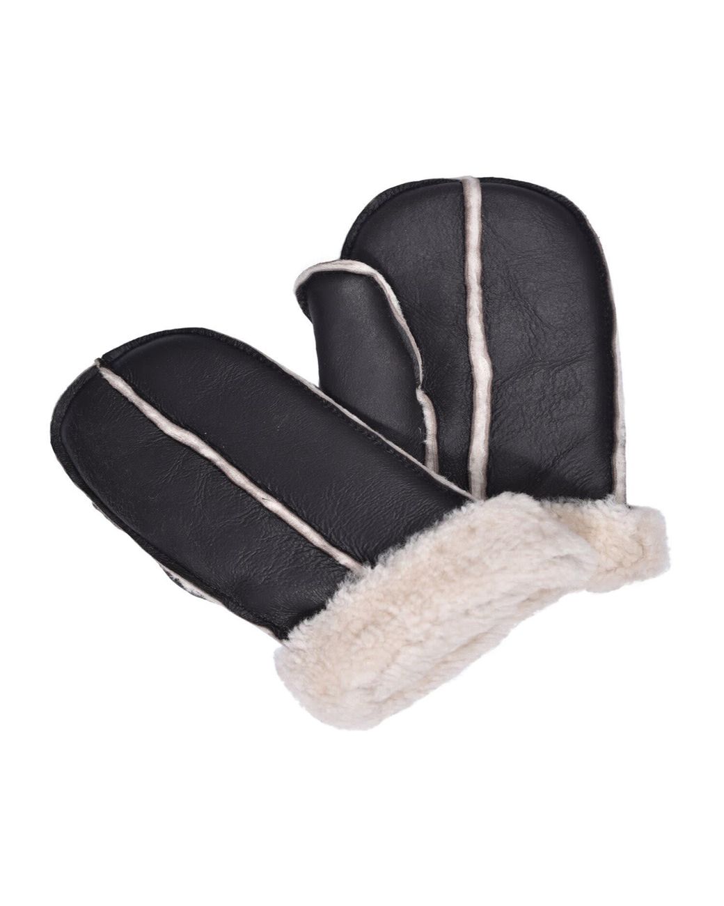 Owen Barry Blue Sheepskin Split Mitten Cream Nap Curly
