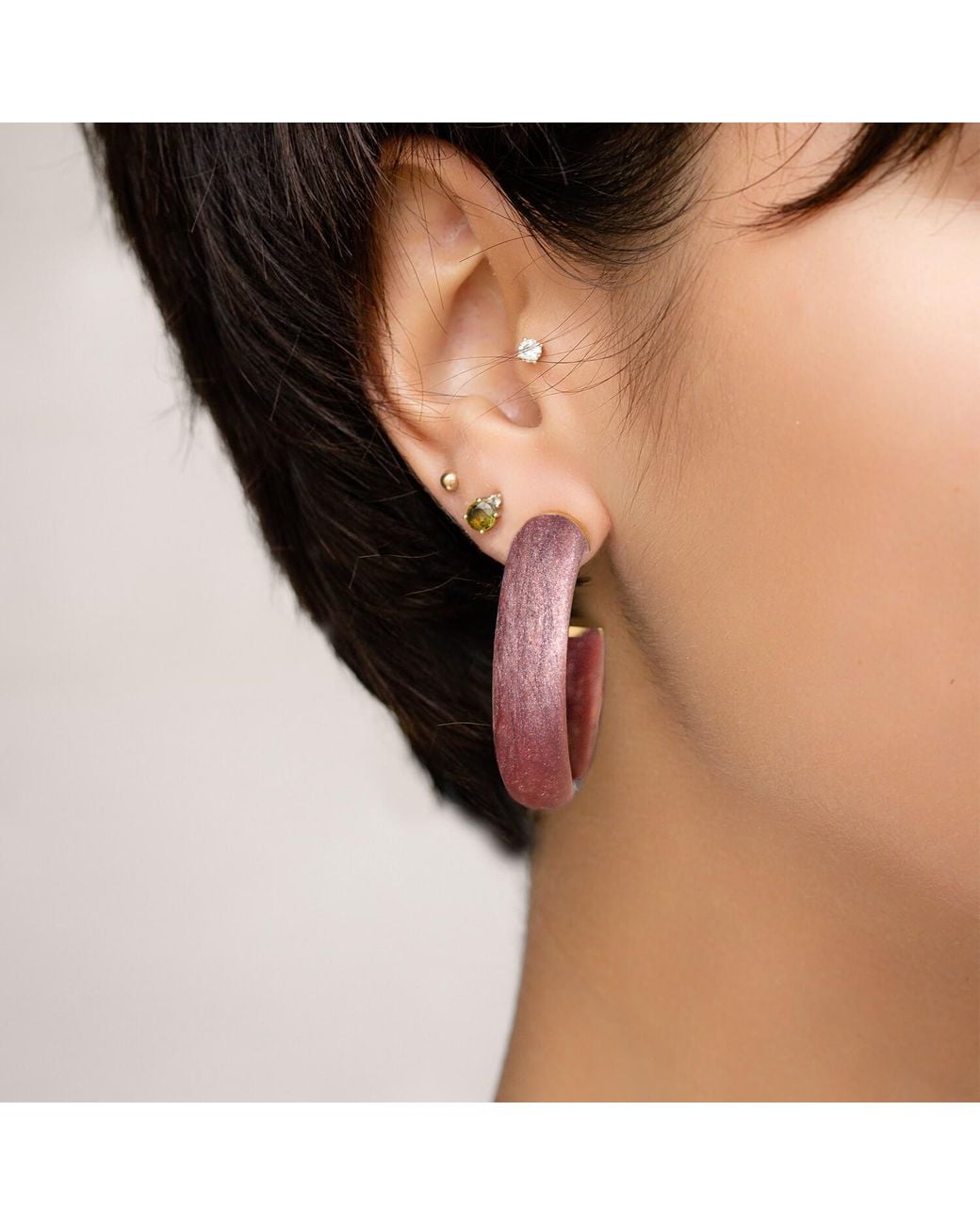 Gold & Honey Multicolor Small Cocoa Illusion Hoops