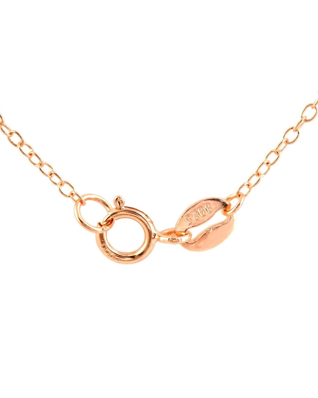 Genevive Jewelry Pink Rose Sterling Rose Plated With Clear Cubic Zirconia Dual Circle Pendant Necklace