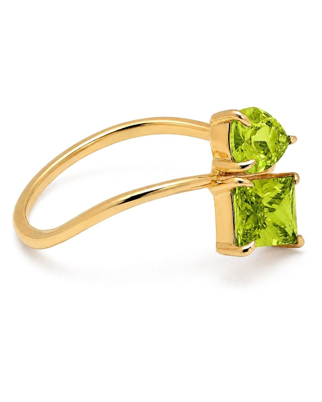Belinda Jewelz Yellow Peridot Wavy Toi Et Moi Birthstone Ring