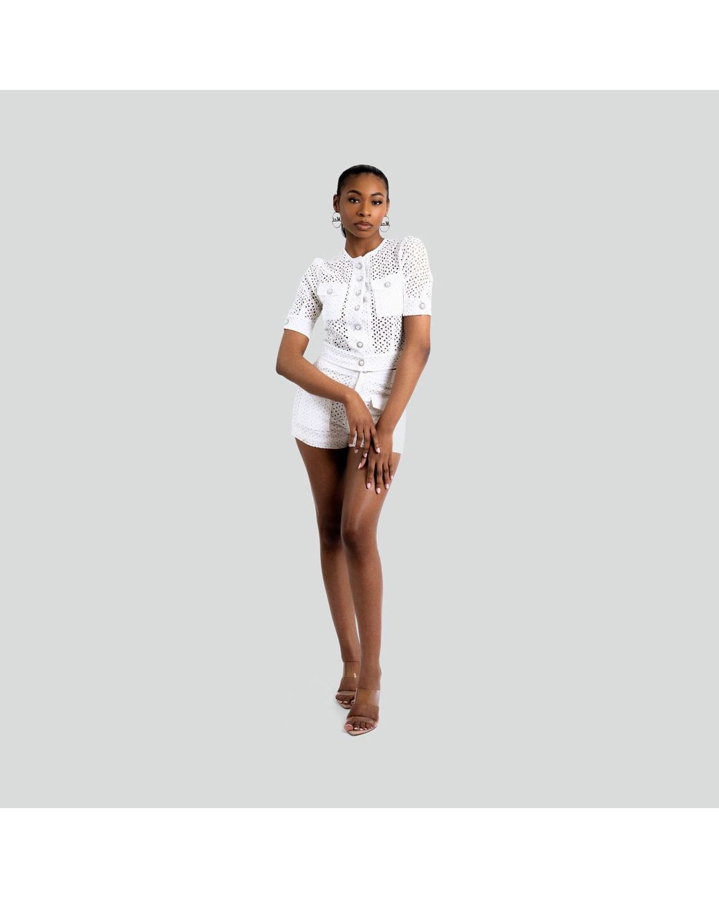 Maui X Lolita White Fae Eyelet Two-Piece Shorts Set