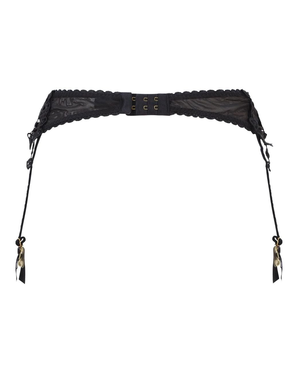 Belle -et-BonBon Black Bisoux Suspender With Sparkling Crystals