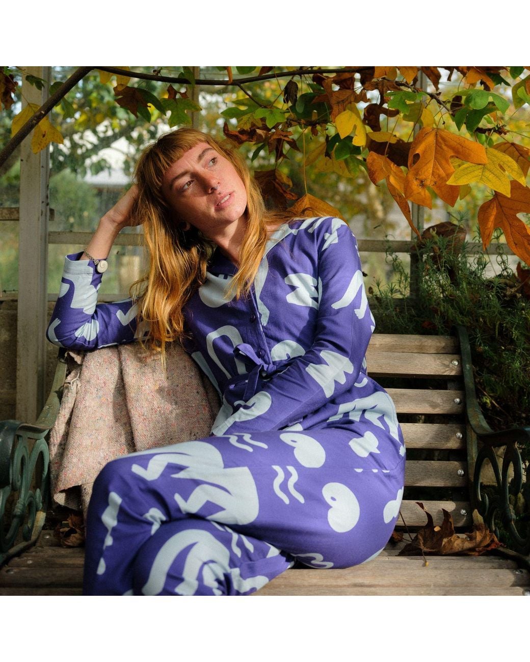 Wild Clouds Blue Organic Cotton & Linen Jumpsuit