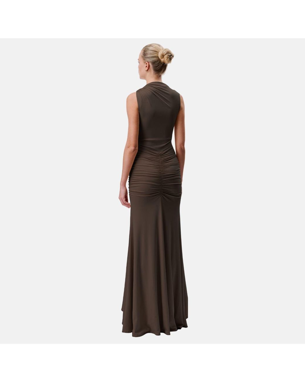 OW Collection Brown Elina Bodycon Maxi Dress