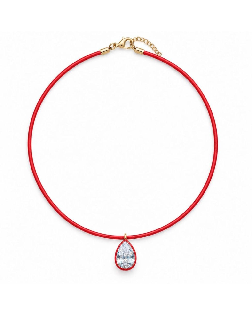 SHYMI Red Color Cord Pendant Necklace