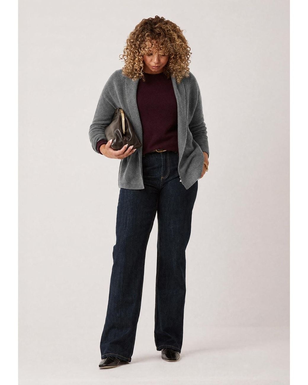 Loop Cashmere Gray Relaxed Edge To Edge Cardigan