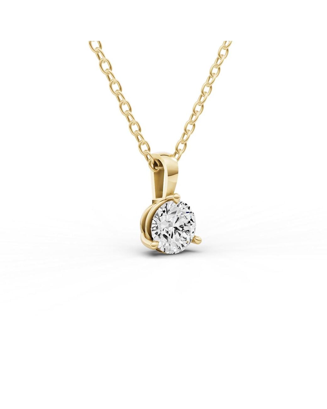 SEREIA OFFICIAL Metallic 14K 0.75 Ct Prong Martini Pendant Lab Grown Diamond Solitaire