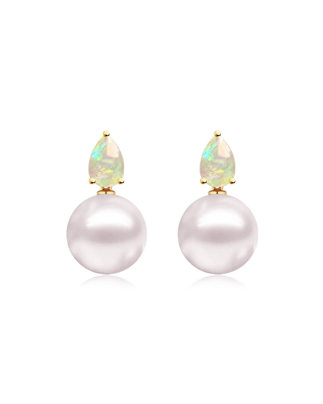 Kai Fine Jewelry Metallic Solid Natural Fire Opal & Freshwater Pearl Venus Tears Convertible Drop Earrings