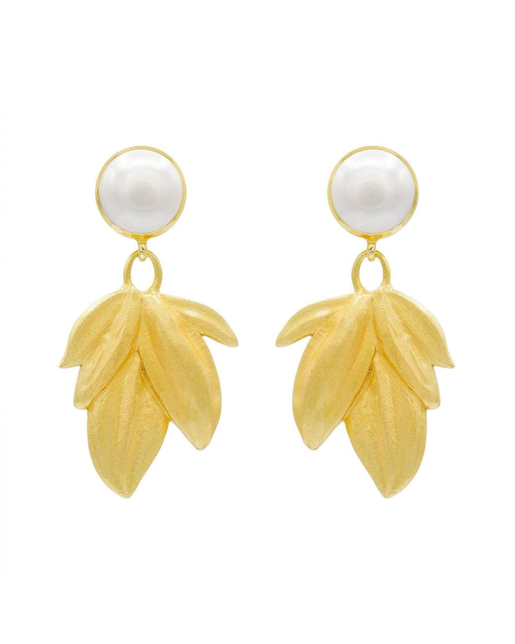 Marcia Moran Metallic Ayanna Leaf Earrings