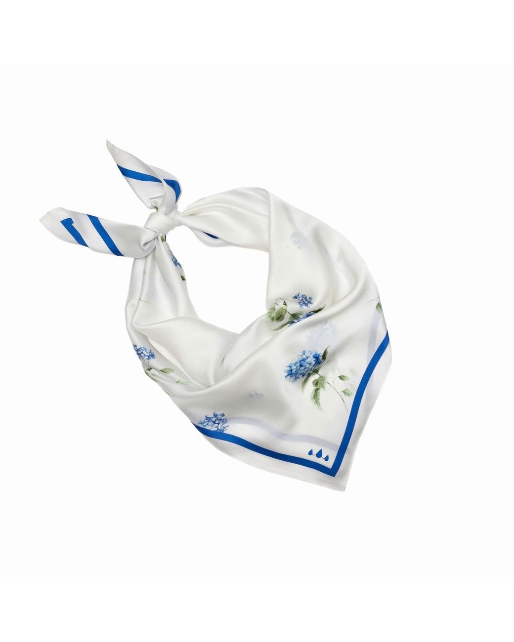 RainSisters Blue Large Floral Natural Silk Scarf