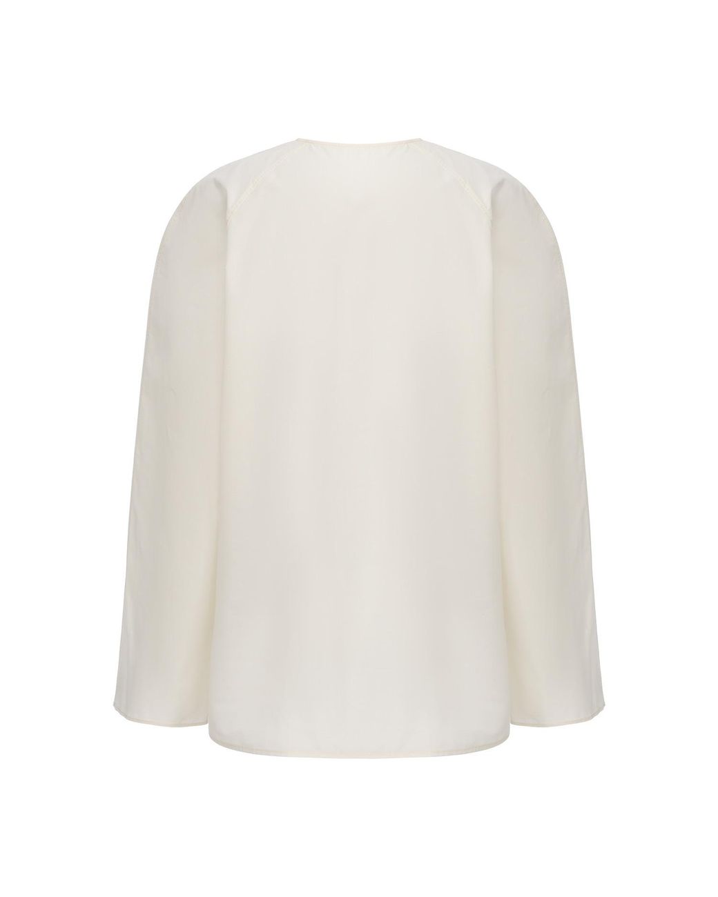 FRONT ROW SHOP White Sculptural Shaped Shirt Off