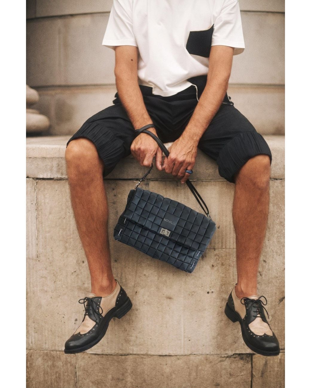 Monade Black Clutch Bag Matte
