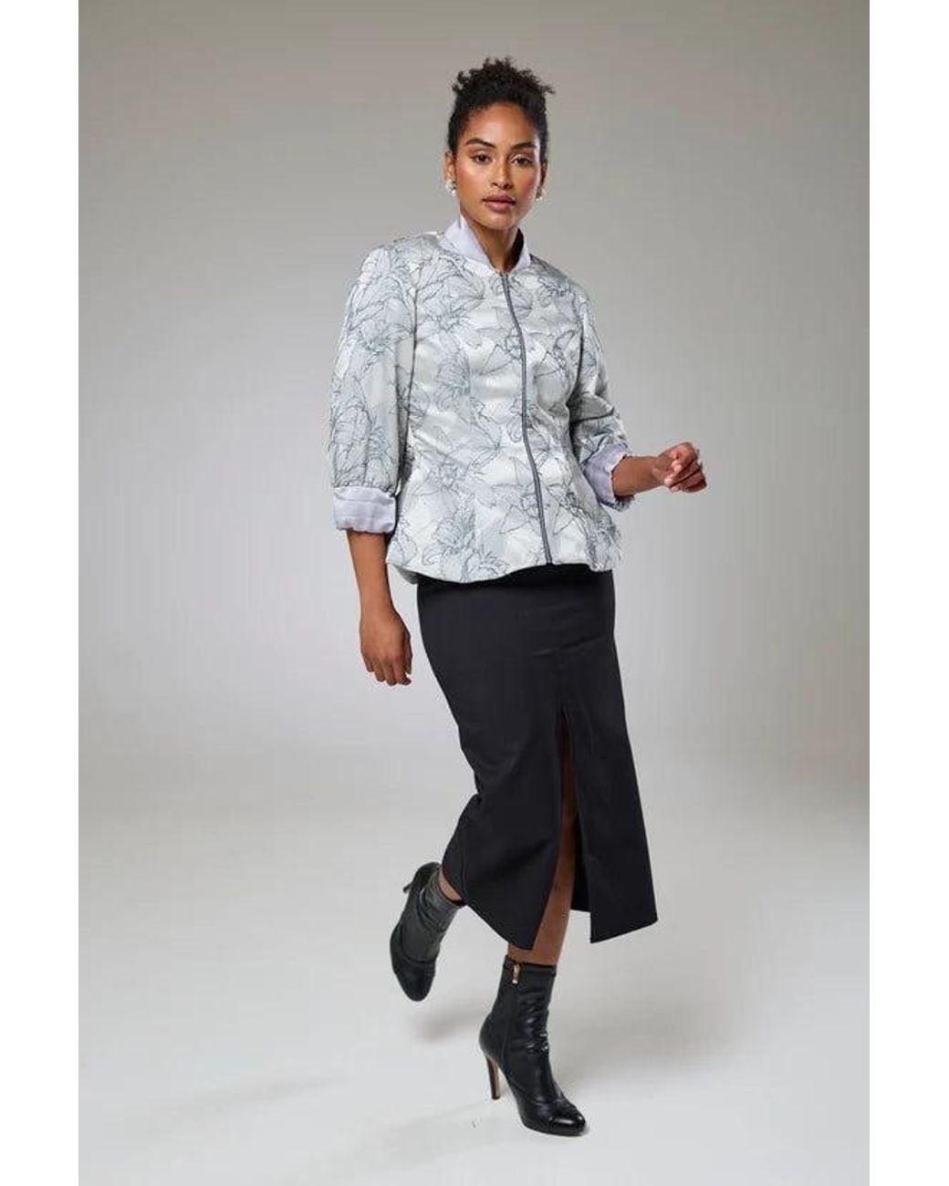 Lioness by Tf Gray Twilight Flora Fitted Jacket Blouse