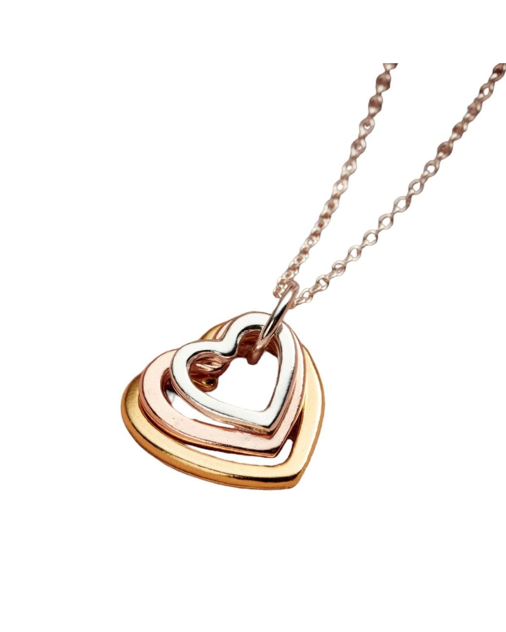 Posh Totty Designs Metallic Mixed Gold Family Heart Necklace