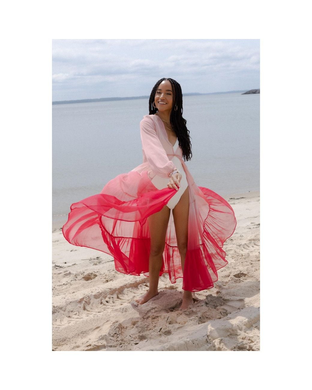 Saachi Ombré Tiered Sheer Kimono