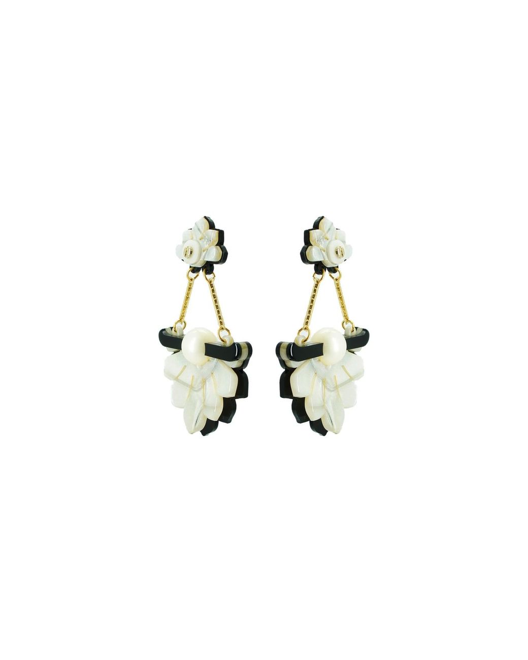 Gissa Bicalho Metallic Neutrals Handmade Acrylic Earring Daisy