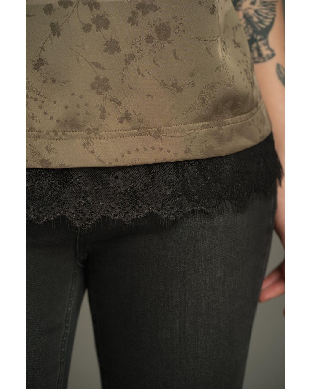 Little Lies Green Iris Satin Cami