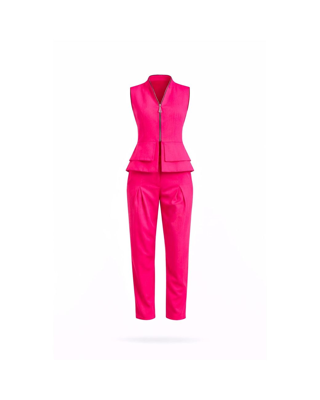 Lumina Eligma Pink Construct Suit Pants Ensemble Fuschia