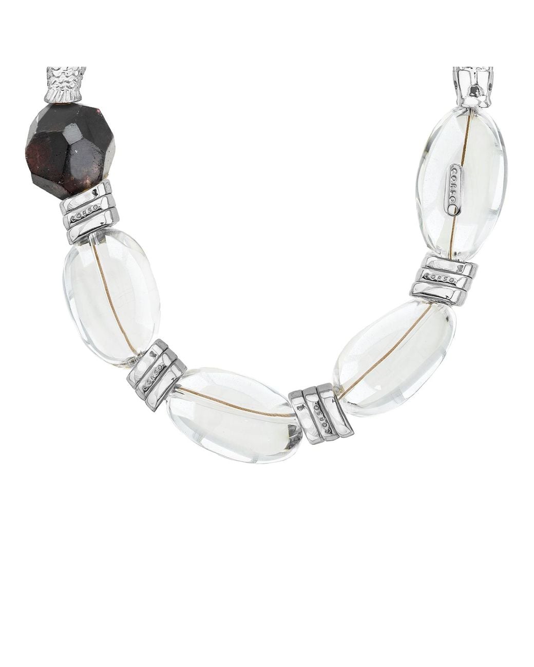 Corso Jewelry Metallic Biwa Garnet Choker