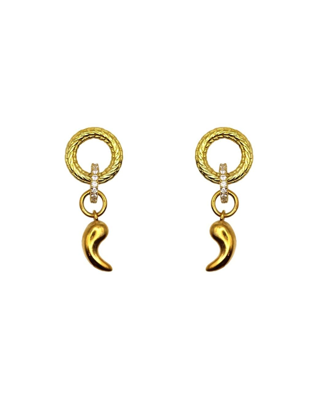VicStoneNYC Fine Jewelry Metallic Gok Ock Design Diamond Dangle Earrings