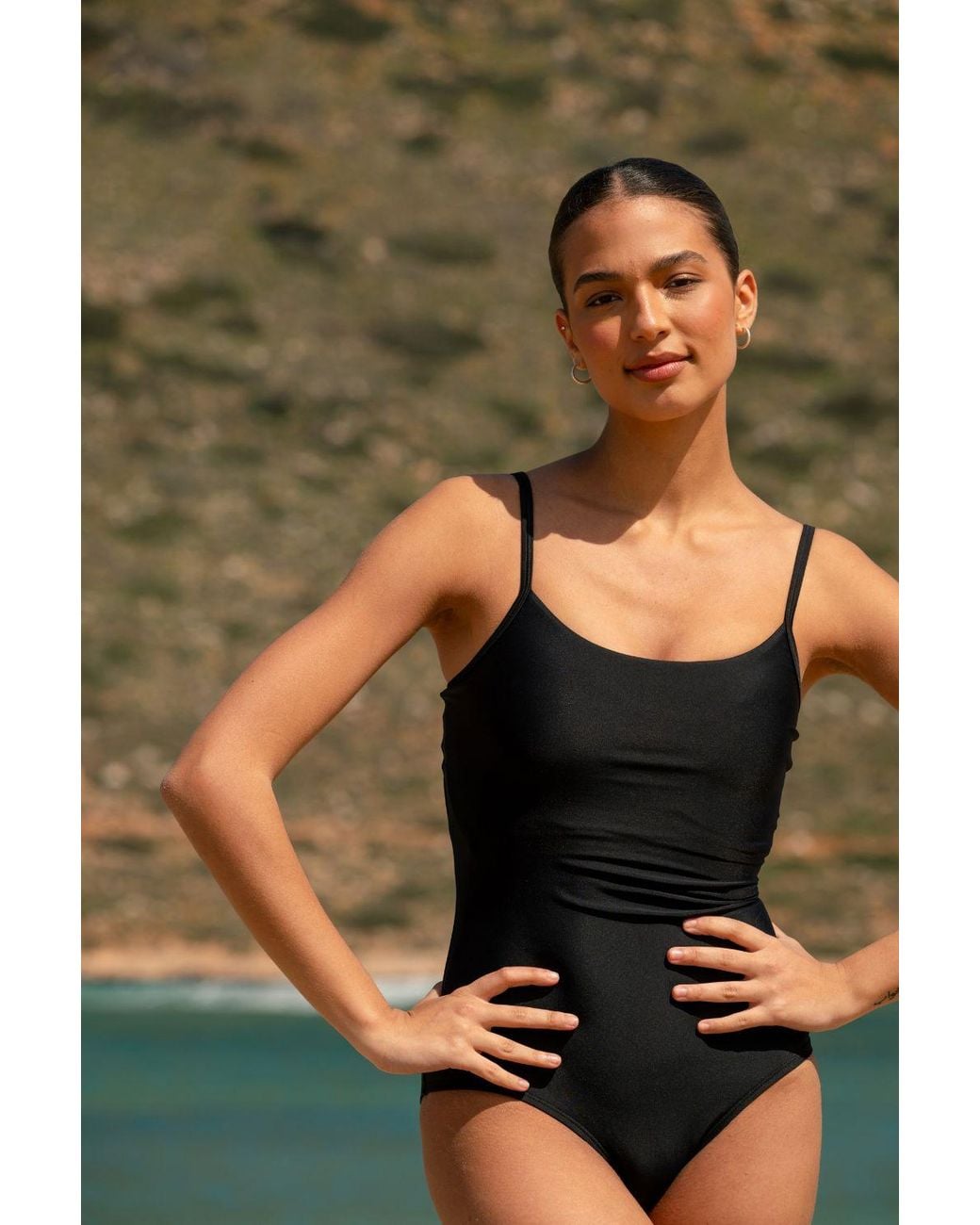 Lime Ricki Swimwear Black Tank One-Piece