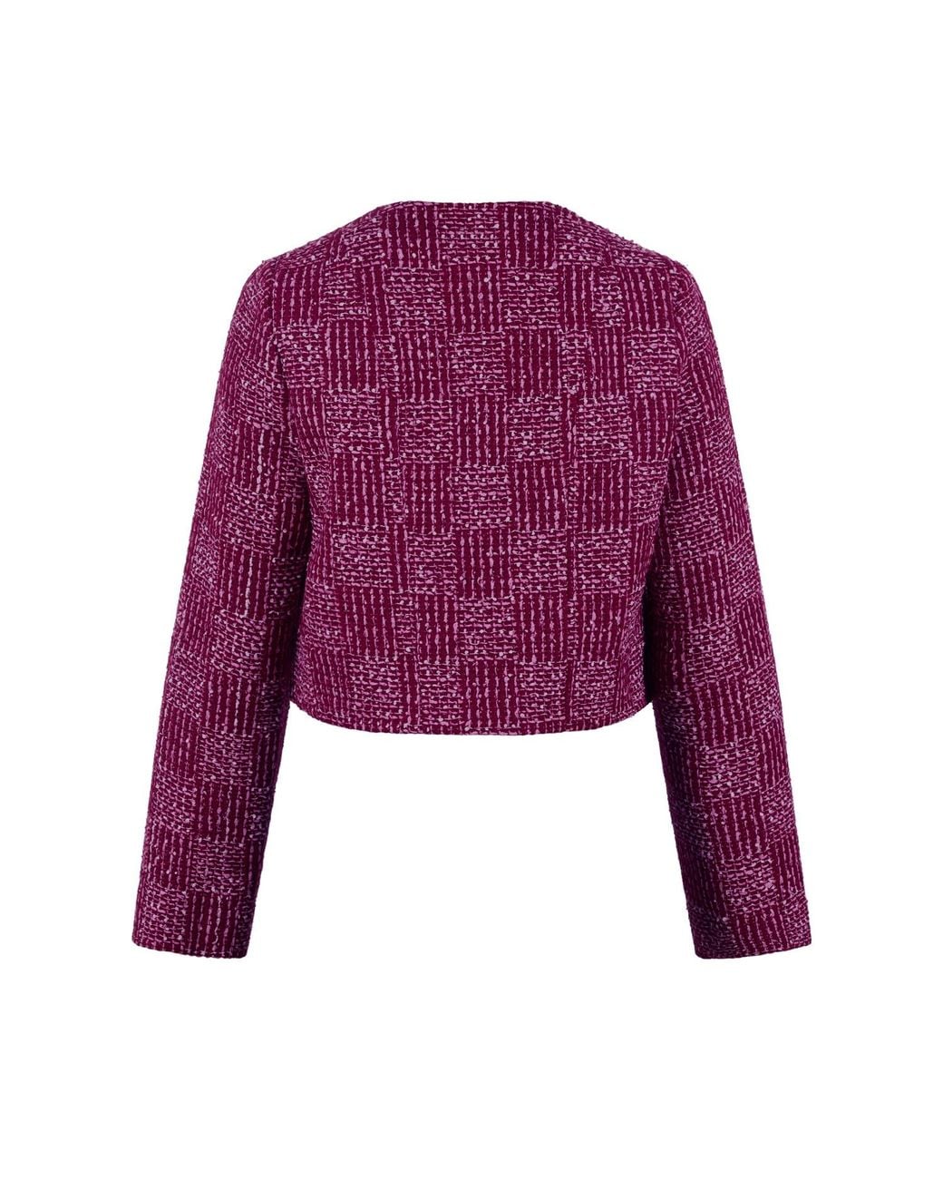 Gunda Hafner Ltd Purple Burgundy Cropped Tweed Jacket