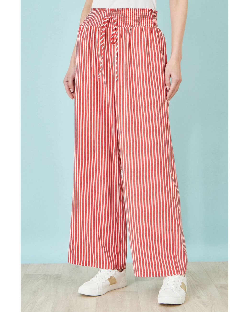 Yumi' Pink Stripe Relaxed Trousers